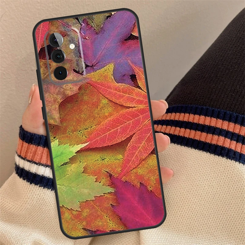 حافظة أوراق الخريف الملونة لهاتف سامسونج جالاكسي A55 A35 A33 A53 A13 A23 A17 A06 A16 A56 A36 A54 A34 A14 A52 A32 A15 #6