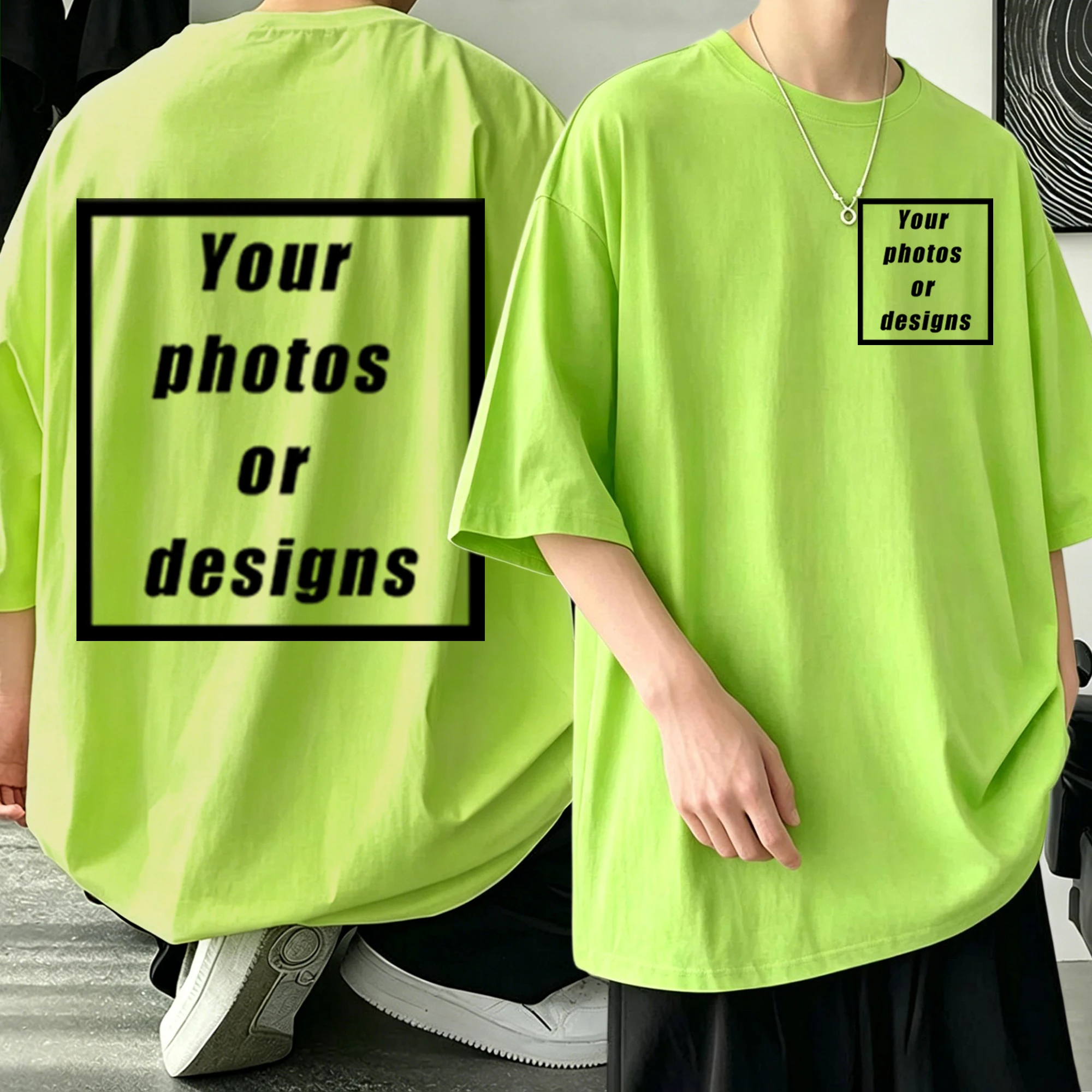 Men's Personalized T-shirt 100%Cotton Tee Custom Make Your Design Logo Text Men Women Design Your Gift Couple 21 Colour T shirt