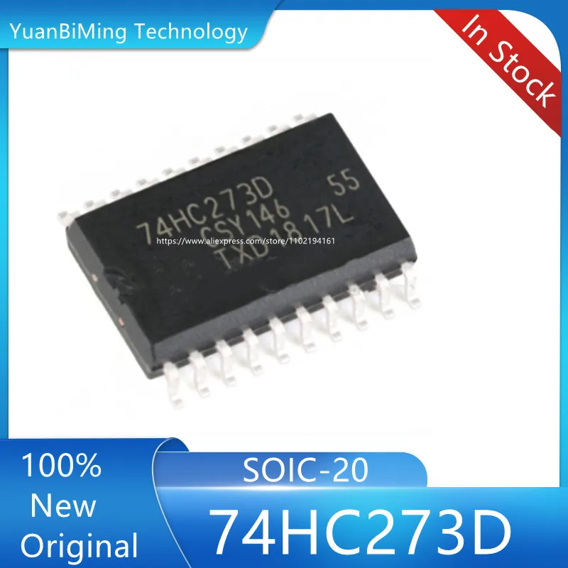 10pcs/lot 74HC273D SOP20  In Stock Eight D flip-flop with common clock reset 7.2MM