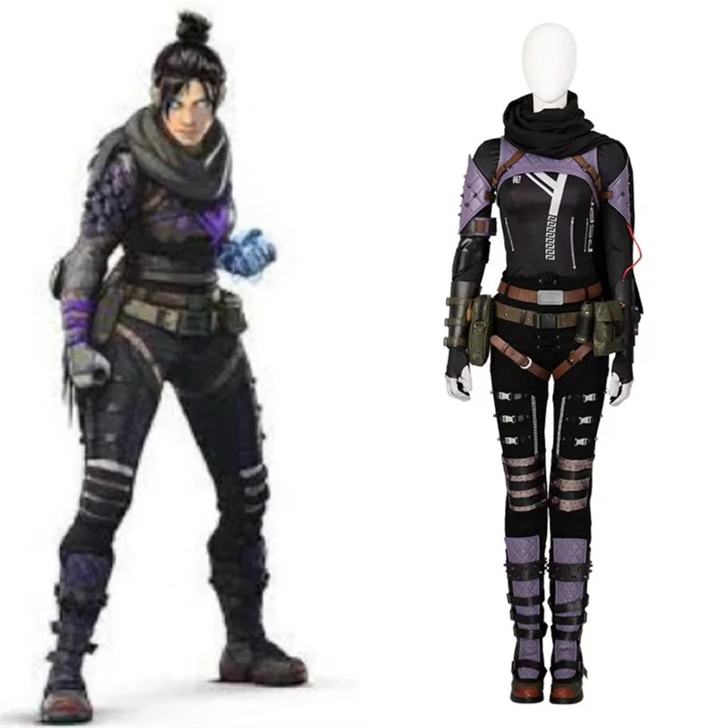 Game Apex  Wraith Cosplay Costume Renee Blasey Evil Skin With Scarf Battle Suit With Accessories Halloween Carnival  Outfit