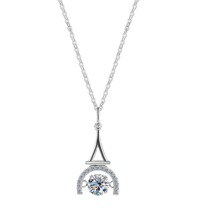 

ZFSILVER модное серебро 925 пробы цвет D белый муассанит башня буква C ожерелье для подвесок женские вечерние ювелирные изделия подарки MS-605B