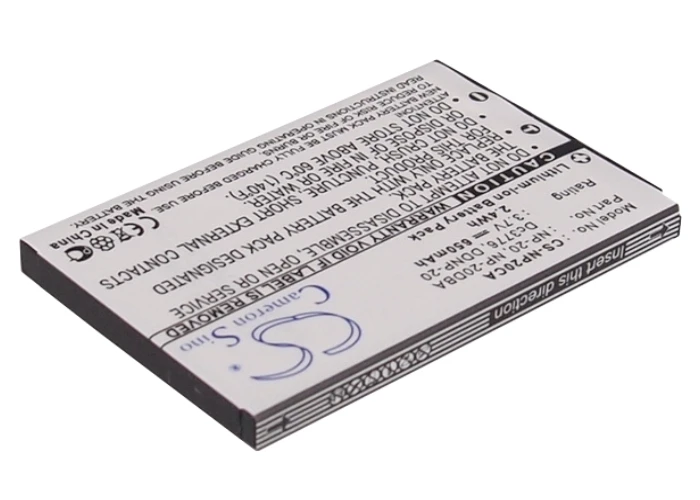 Cameron Sino Battery For Casio NP-20 Exilim Card EX-S880,Exilim Card EX-S880BK,Exilim Card EX-S880RD 650mAh / 2.41Wh