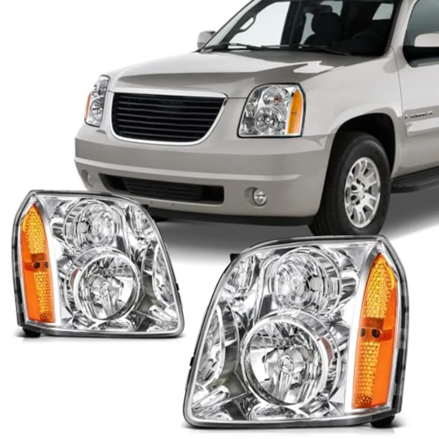 

Headlights for 2007-2014 for GMC Yukon 2007-2014 for GMC Yukon XL 1500 2007-13 for GMC Yukon XL 2500 Pair Headlights Assembly Ch