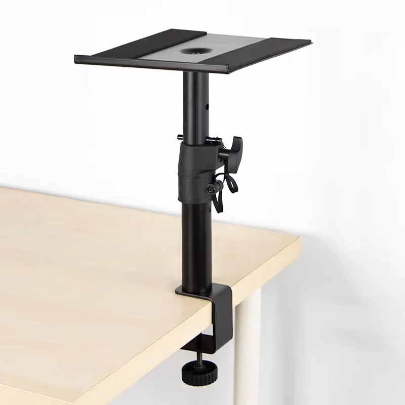 Yinyu SS043 Studio-Grade Clamp Mount Speaker Stand Height Adjustable Desktop Platform for Monitors