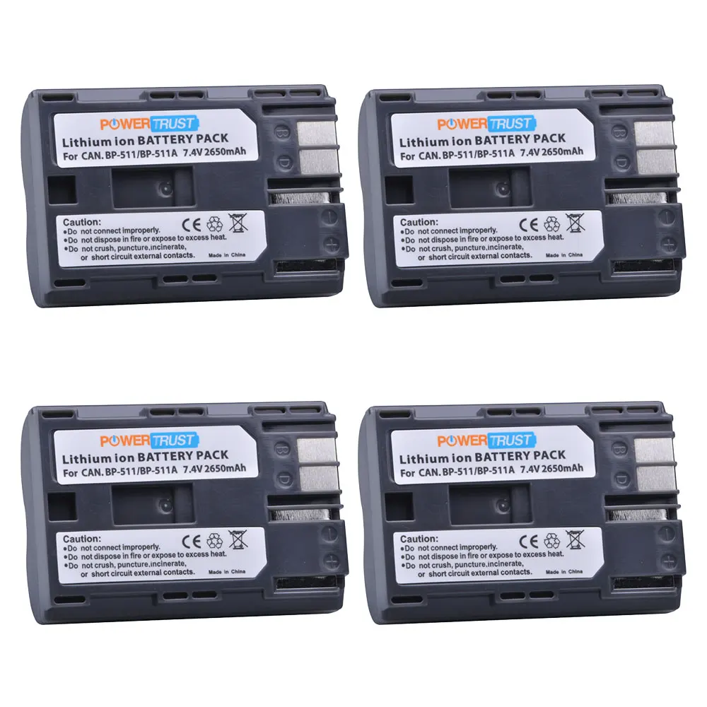 DSTE 2 Batteries BP-511 + Chargeur Double LCD USB Pour Canon EOS 10D 20D 30D 40D 50D