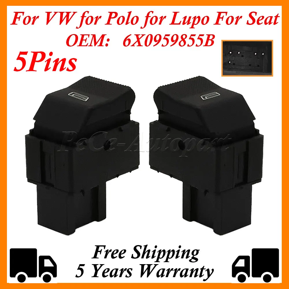 1/2pcs Electric Power Window Switch For VW for Polo for Lupo For Seat for Cordoba for Ibiza 6N2 6X0 959 855B 6X0959855B