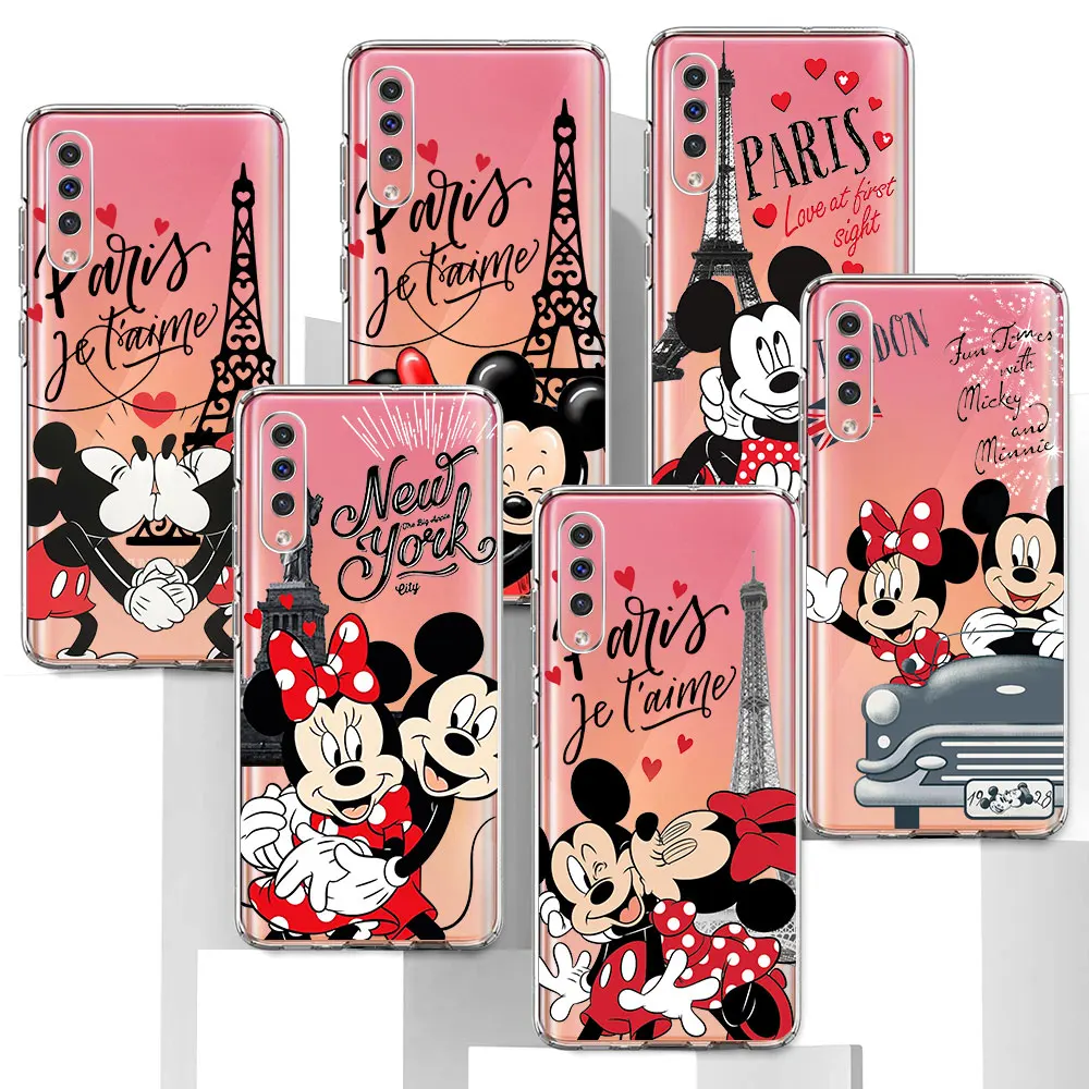 Mickey Minnie London Kiss Case for Samsung Galaxy A40 A6 A04s A20s A50 A50s A04 A20e A30s A7 A8 A9 Plus TPU Soft Phone Cover