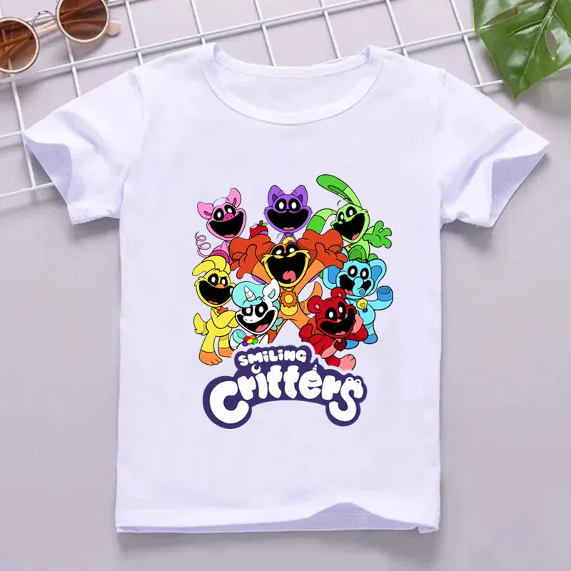 

Hot Sale Smilling Critters Print Cartoon Kids T shirt Funny Girls Summer Tops Baby Boys Clothes Children Short Sleeve T-shirt