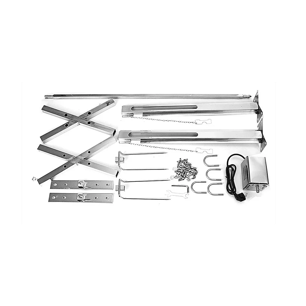 홈와이즈 캠핑 바베큐 브래킷 키트, 전기 바베큐 그릴, 자동 회전 그릴 로티세리, 40kg 적재 스테인레스 스틸