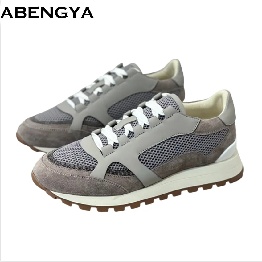

Hot Sales Flat Sneakers Women Casual Running Shoes Round Toe Lace Up Chain Walk Shoes Knitting Breathable Casual Shoes Woman