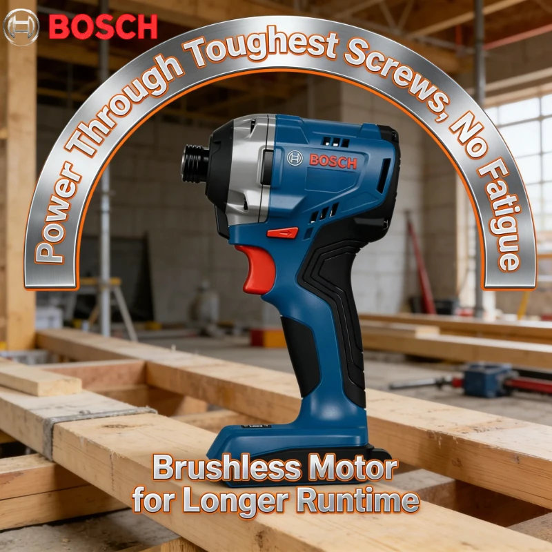 GDR 18V-215 Bosch Brushless Power Tool, Anti-Slip Ergonomic Grip, Low Vibration for All-Day Fastening Work