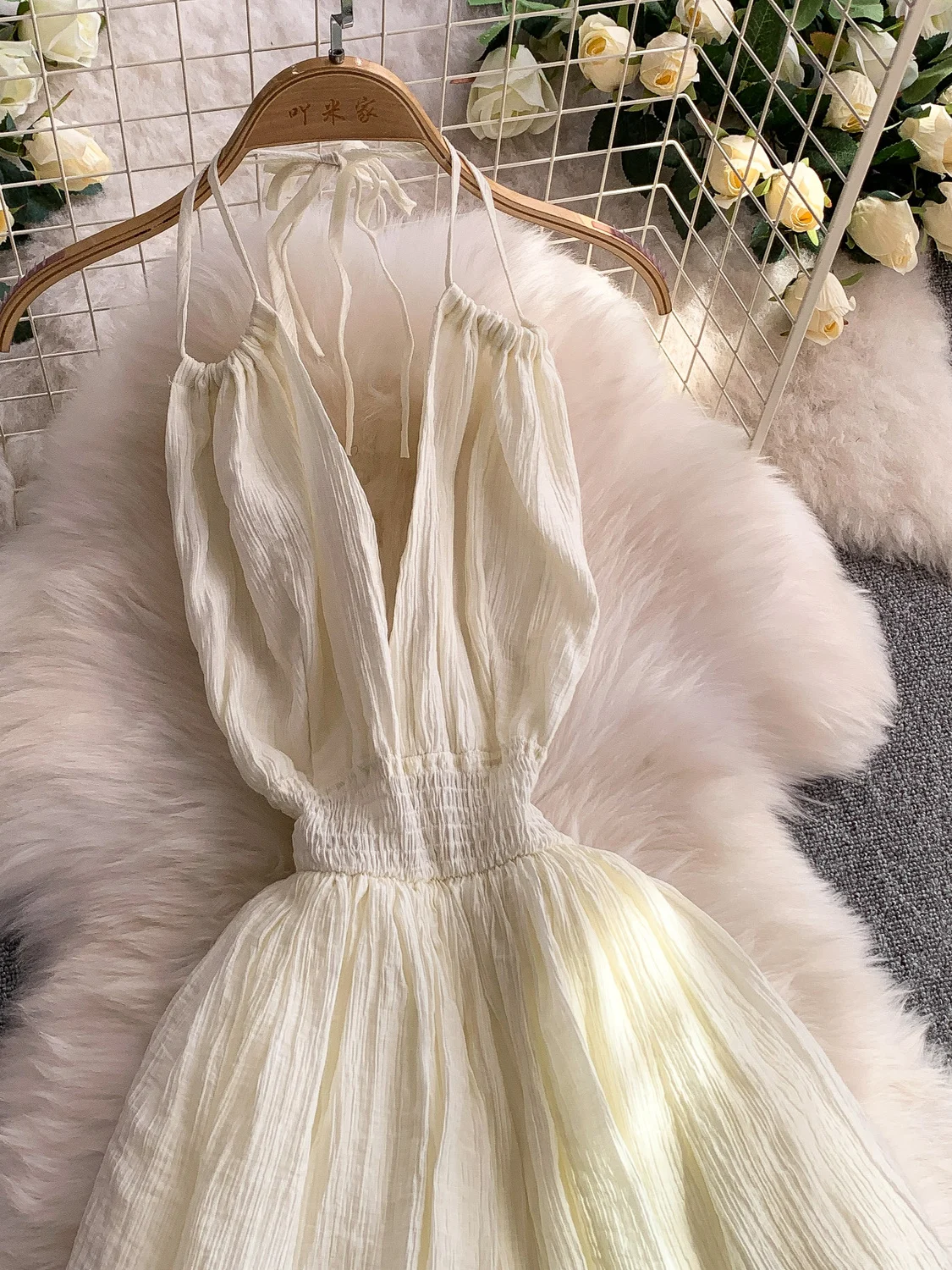 Verano Vaion Sle Sexy V-Ne Bal colgante Ne Dr falda larga de encaje en capas adelgazante con cintura elástica para mujer