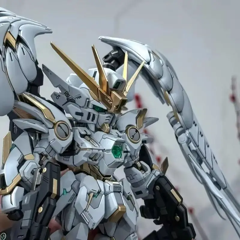 Mgsd wing zero ew neve branca versão anjo pena gota mech montagem modelo kit figura de ação decoração desktop boneca menino brinquedo