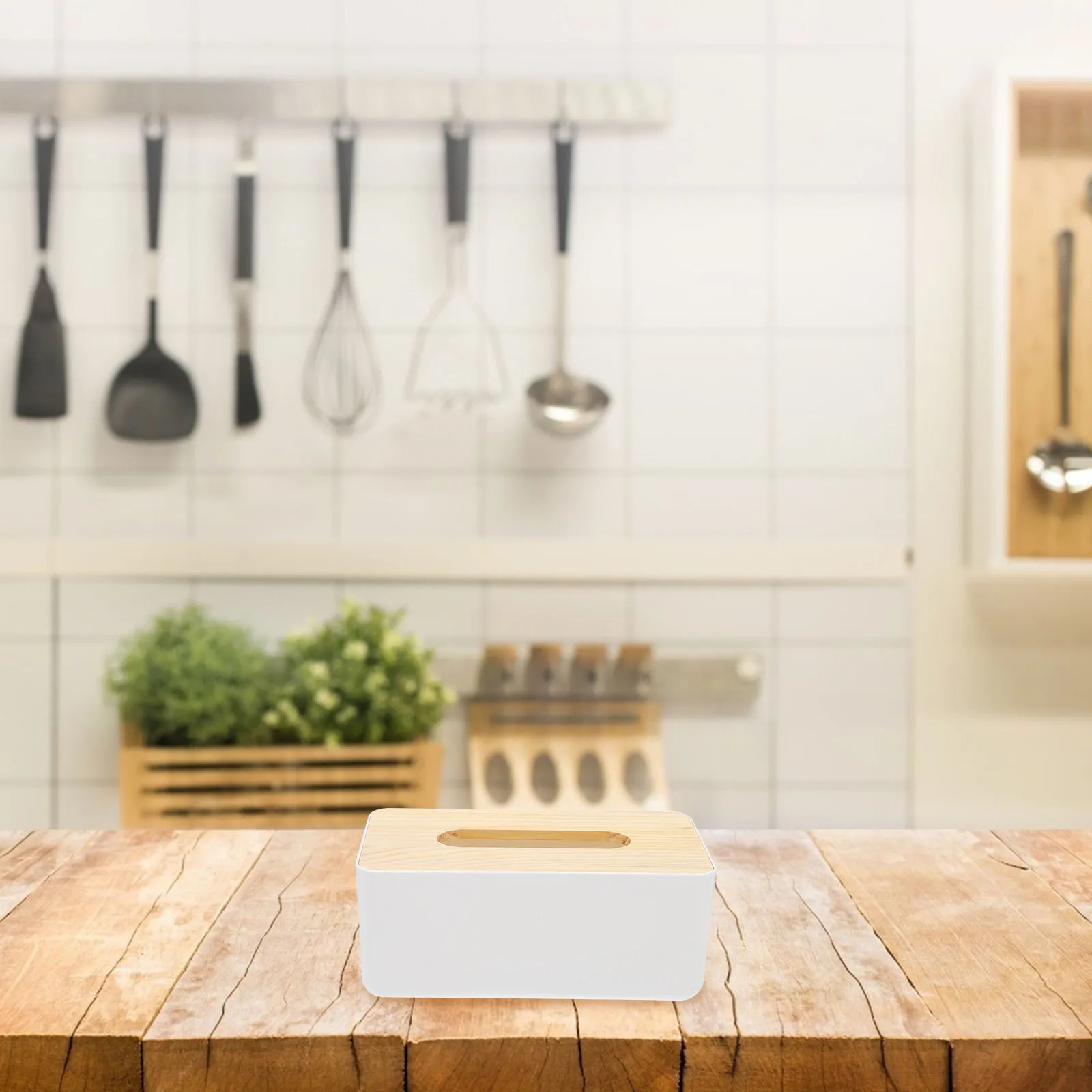 

1Pcs Decorative Tissue Box Minimalist Design Strong Wood Plastic Build Ideal for Living Room Office Hotel Decor Functional