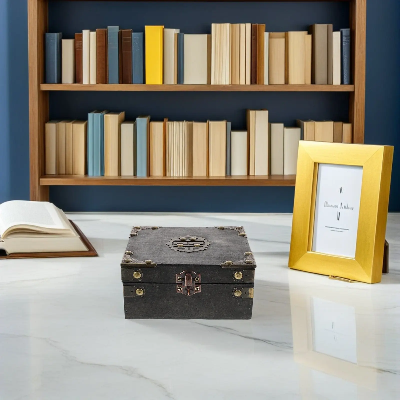 Vintage Wooden Puzzle Box Treasure Chest Combination Lock Escape Room Prop Decorative Keepsake Organizer Game for Adults