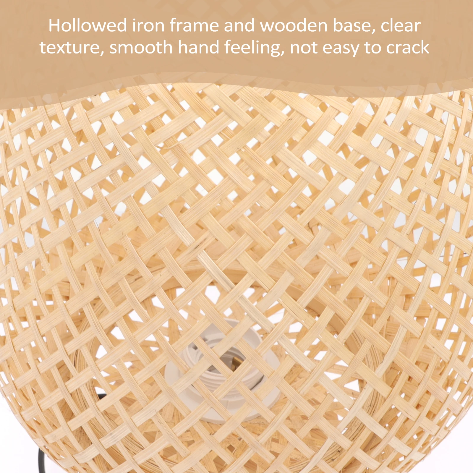 

Bamboo Desk Lamp Handmade Night Light Decorative Lamp For Bedroom Home Office Warm Gentle Light Eu Plug 110V-240V