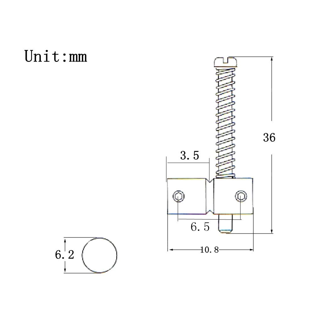 Set of 6 String Electric Guitar Bridge Saddle Mounting Screw Fixed String Saddle for TL Electric Guitar Accessories