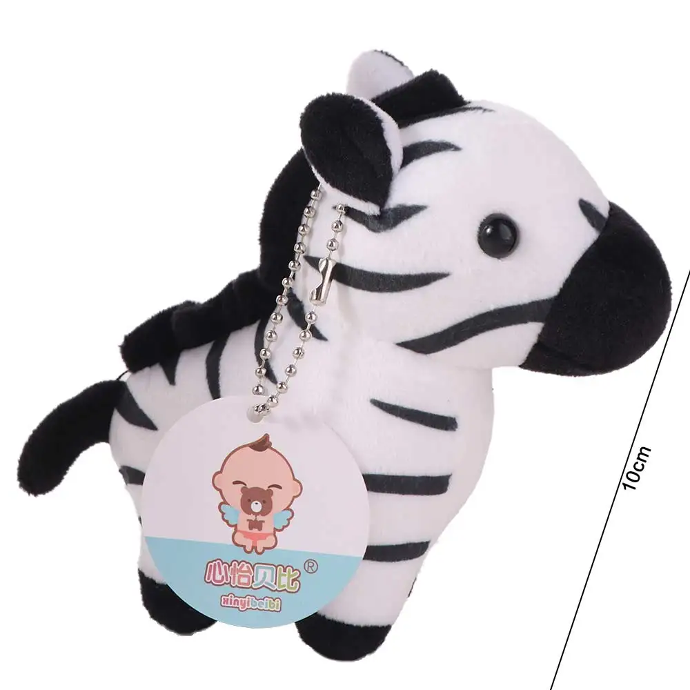 Stuffed Animal Horse Key Ring Cartoon Animal Horses Plush Giraffe Pendant Backpack Ornaments Hanging Decor Donkey Small Doll