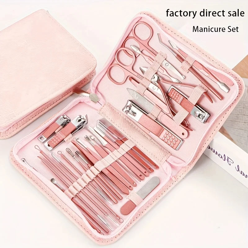 New Manicure Set 30 in 1 Nail Clippers Set Nail Manicure Kit for Women RedFlow Toenail Clippers,Pedicure Kit Pedicure Tools