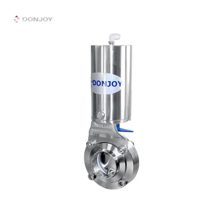 DONJOY stainless steel 304 316L tri clamp high performance butterfly valve sanitary butterfly valve pneumatic butterfly valve