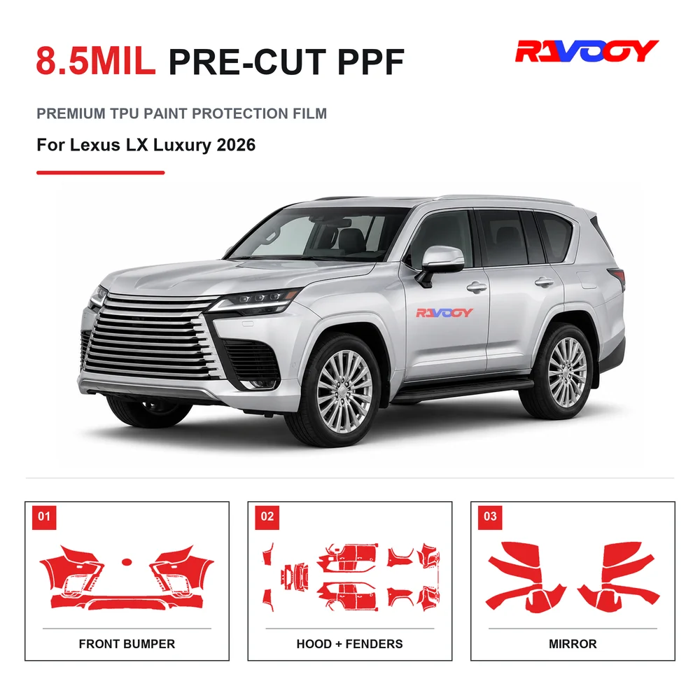 Precut PPF For Lexus LX Luxury 2026 8.5mil TPU Clear Paint Protection Film Self Healing Hydrophobic UV Stone Chip Guard