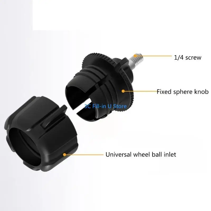 G8TA Multifunctional 17mm Sphere Joint to 1/4" Screw Adapter Plastic Connector used for Phone Accessories & Camera Mounts