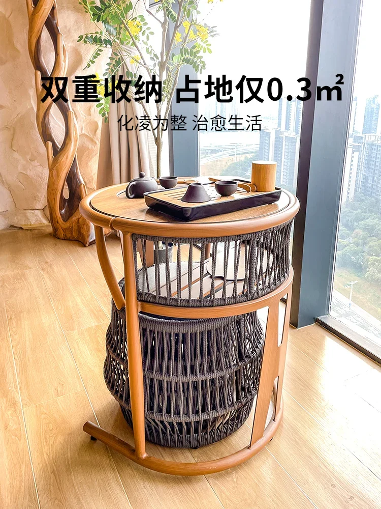 Balcony table and chair three-piece leisure home coffee table small rattan chair courtyard outdoor leisure tea table