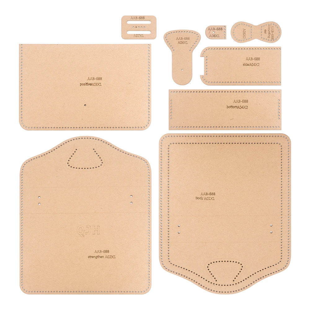 DIY Shoulder Bag Sewing Patterns- Kraft Paper Template of Making Leather Phone Storage Bags view 2