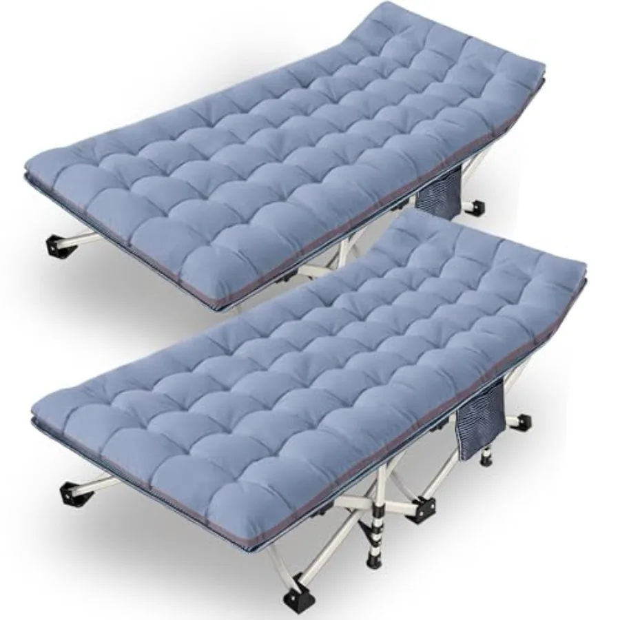 

Комплект из 2-х раскладных кроватей XXL размера (79 дюймов x 32 дюйма x 18 дюймов) с комфортным матрасом для взрослых, особо широкие раскладушки для сна, усиленные.