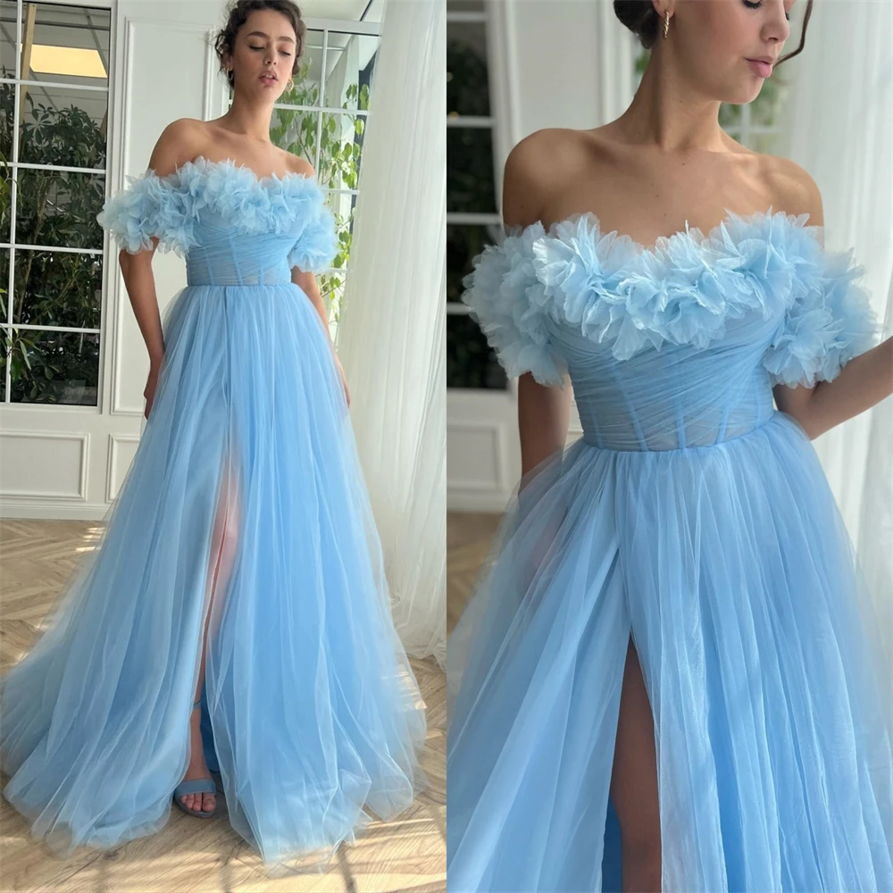 

Jiayigong High Quality Off-the-shoulder A-line Celebrity Flowers Draped Chiffon Occasion Evening Gown vestidos de coquetel