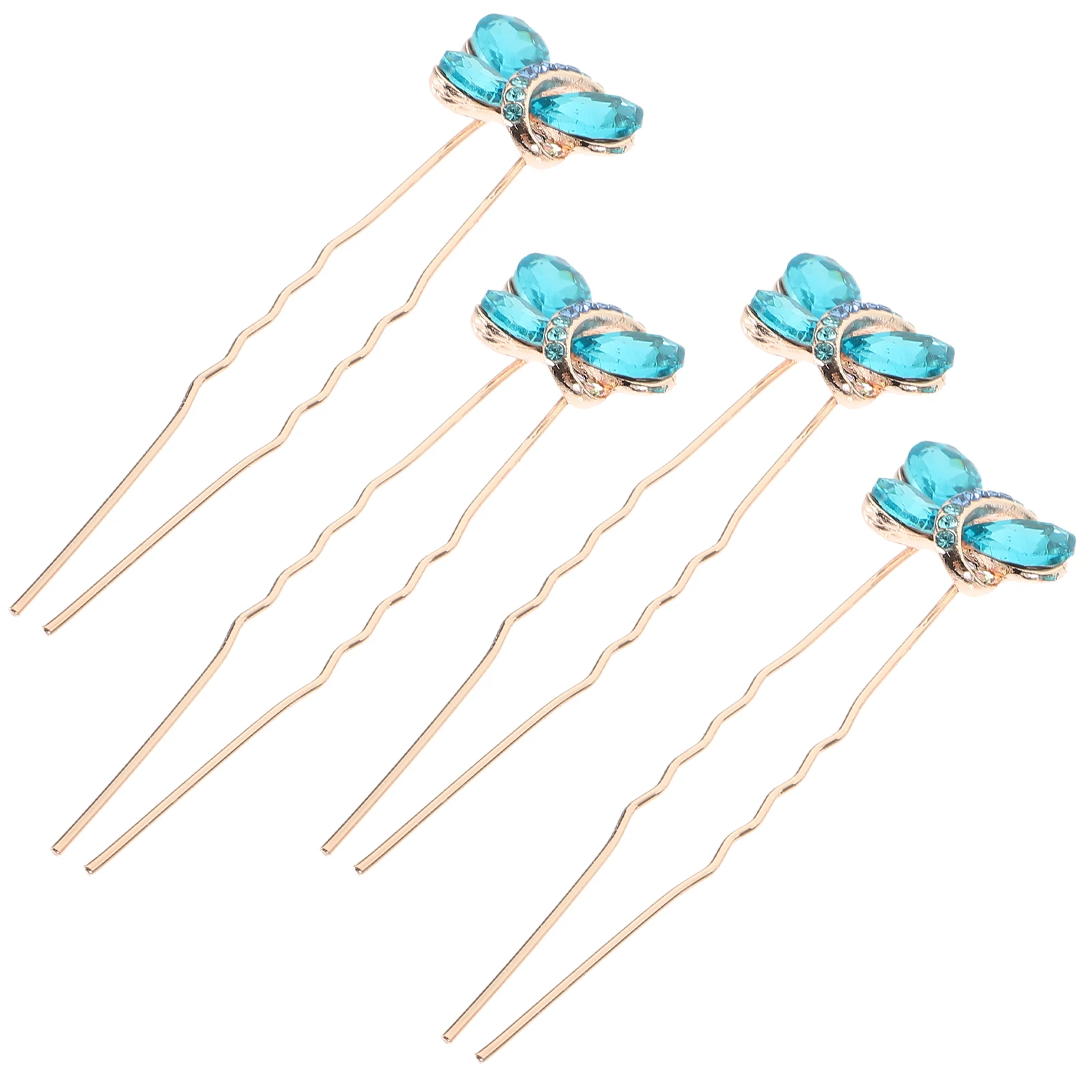 

4pcs Crystal Hairpin Bridal Hair Accessories Pink Rhinestone Pins Buns Wedding Hair Clip Elegant Decorative Everyday Use