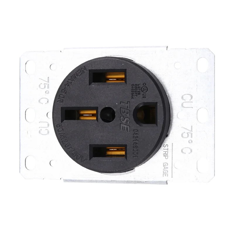 GYTB-125/250 Volt, 3-Pole 4-Wire 14-50R Receptacle Up To 50 Amps Suitable For Electric Vehicles, Rvs And Large Appliances