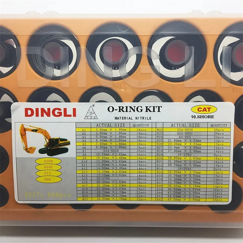 656PCS High Quality Excavator O-Ring Kit for E320