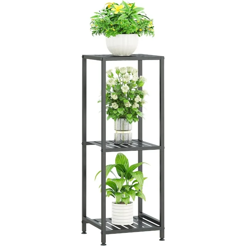 

3 Tier Plant Stand Tall Indoor, 32 Inch Metal Corner Plant Stands Shelf for Outdoor Multiple Plants, Tiered Flower Pot , Black