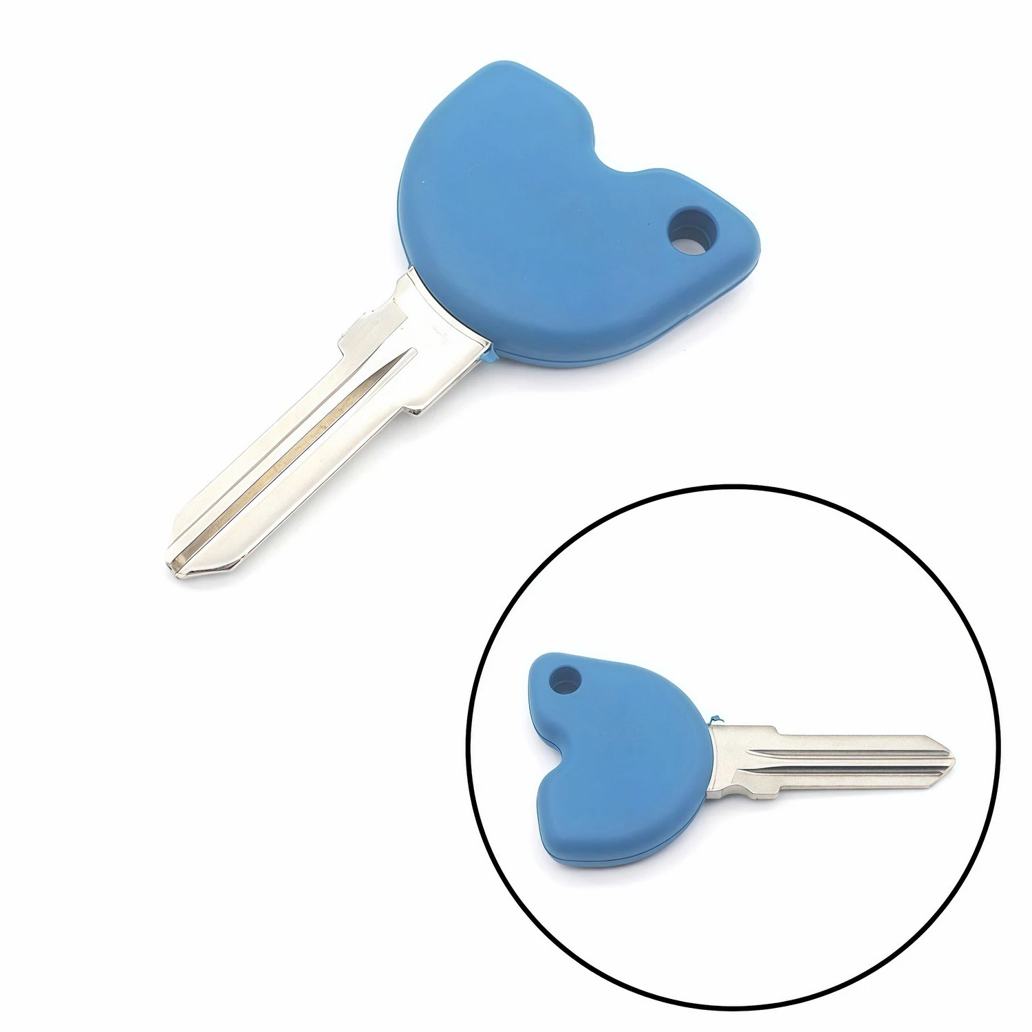 Pokhaomin Blue Uncut Blank Key + Transponder Chip fit  ET4. LX, LXV 125, 200, 250, 300