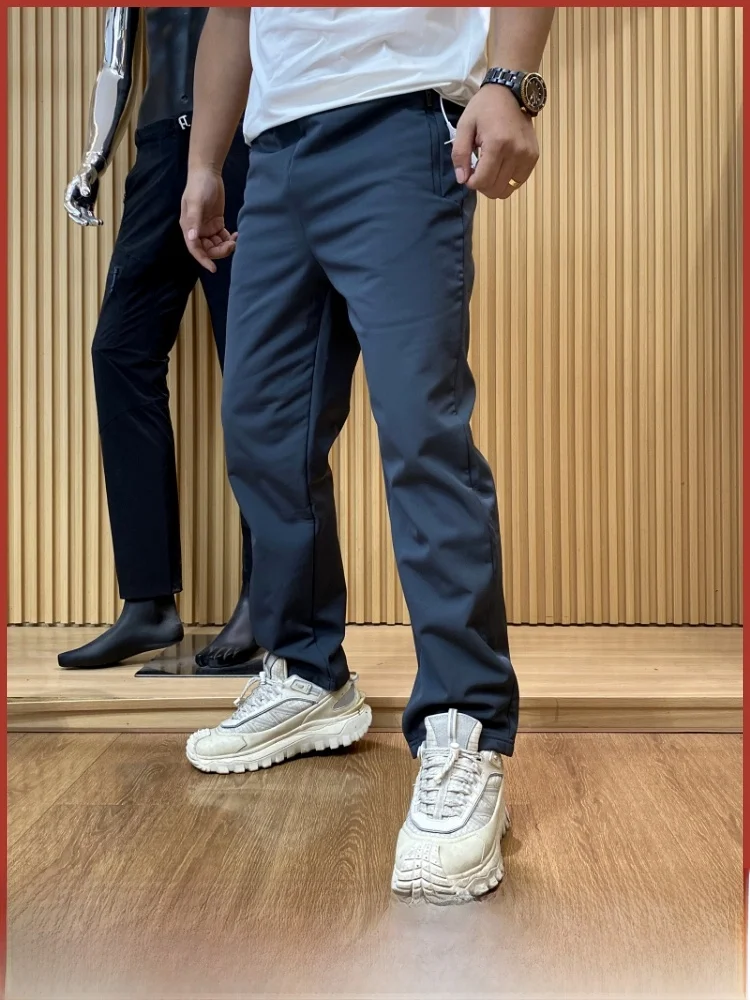 

Высококачественные уличные мужские брюки на тонкой мягкой подкладке, повседневные длинные брюки, ветрозащитные, водонепроницаемые, прямые модные брюки
