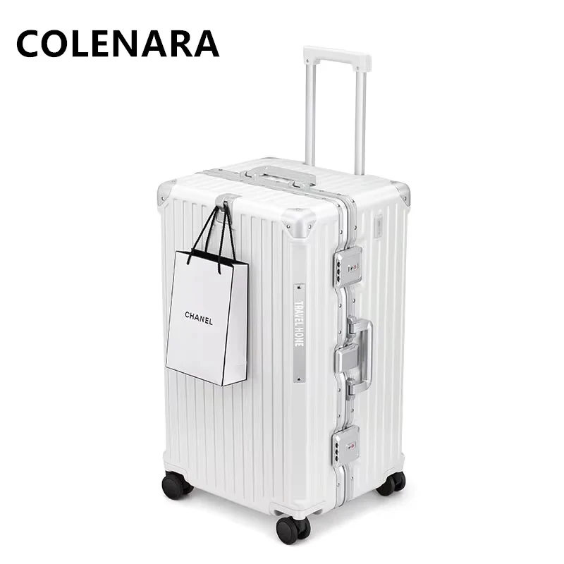 COLENARA Suitcase on Wheels Aluminum Frame Trolley Case Large Capacity Password Case Student 24