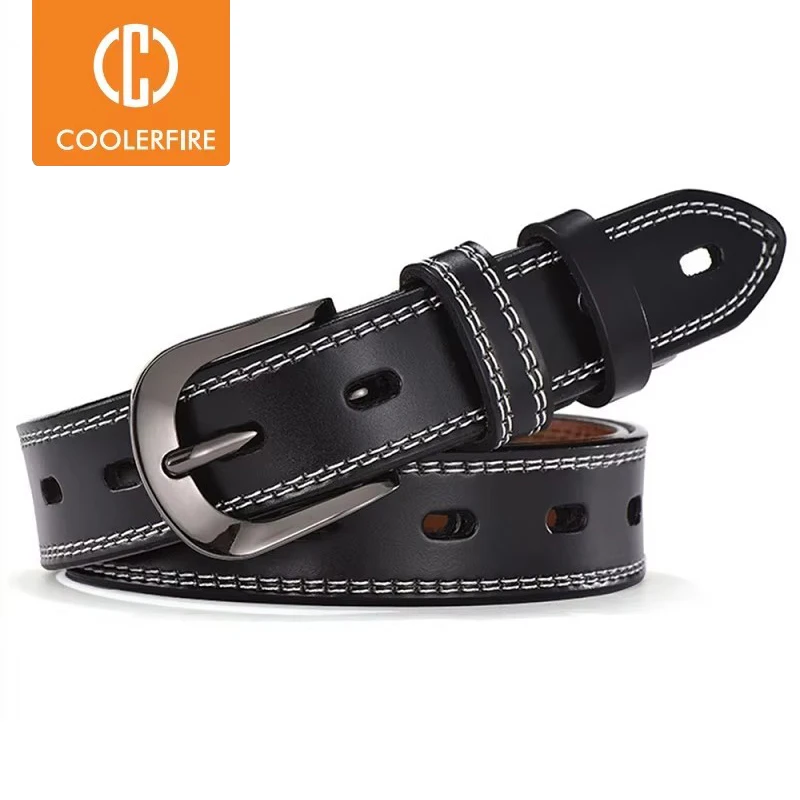 New Women Genuine Leather Belt For Female Strap Casual All-match Ladies Adjustable Belts Designer High Quality Brand