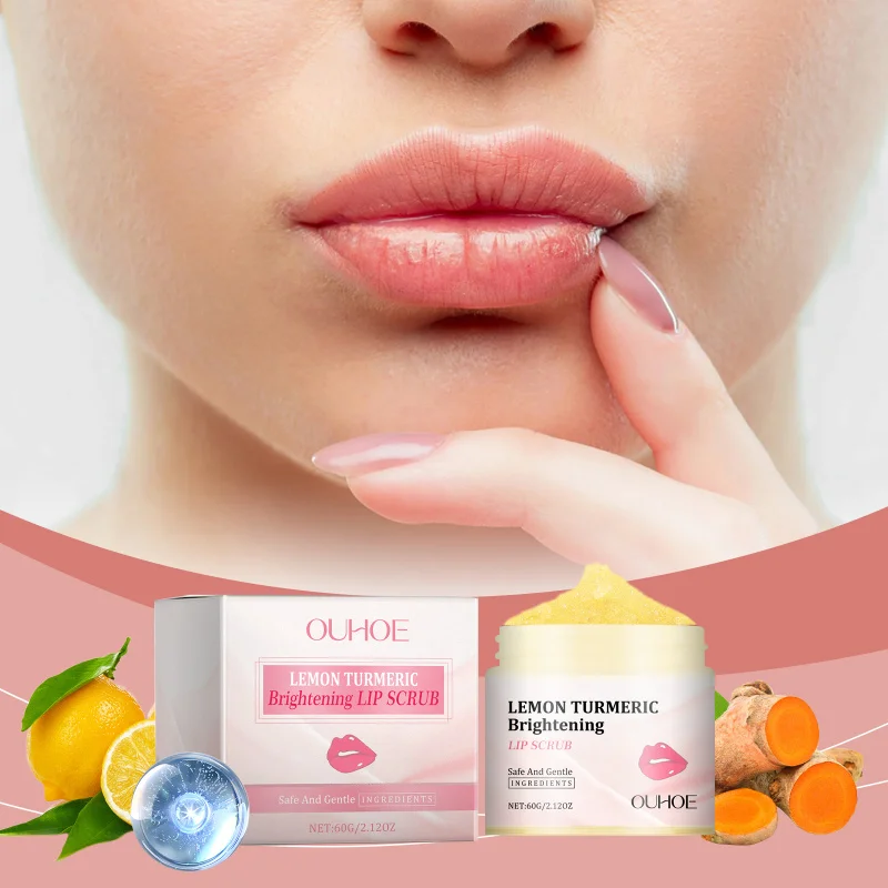 

Turmeric Lip Scrub - Help Moisturize Lips, Exfoliate Dead Skin, Improve Dullness, Brighten Lips, Refreshing Formula, 60g