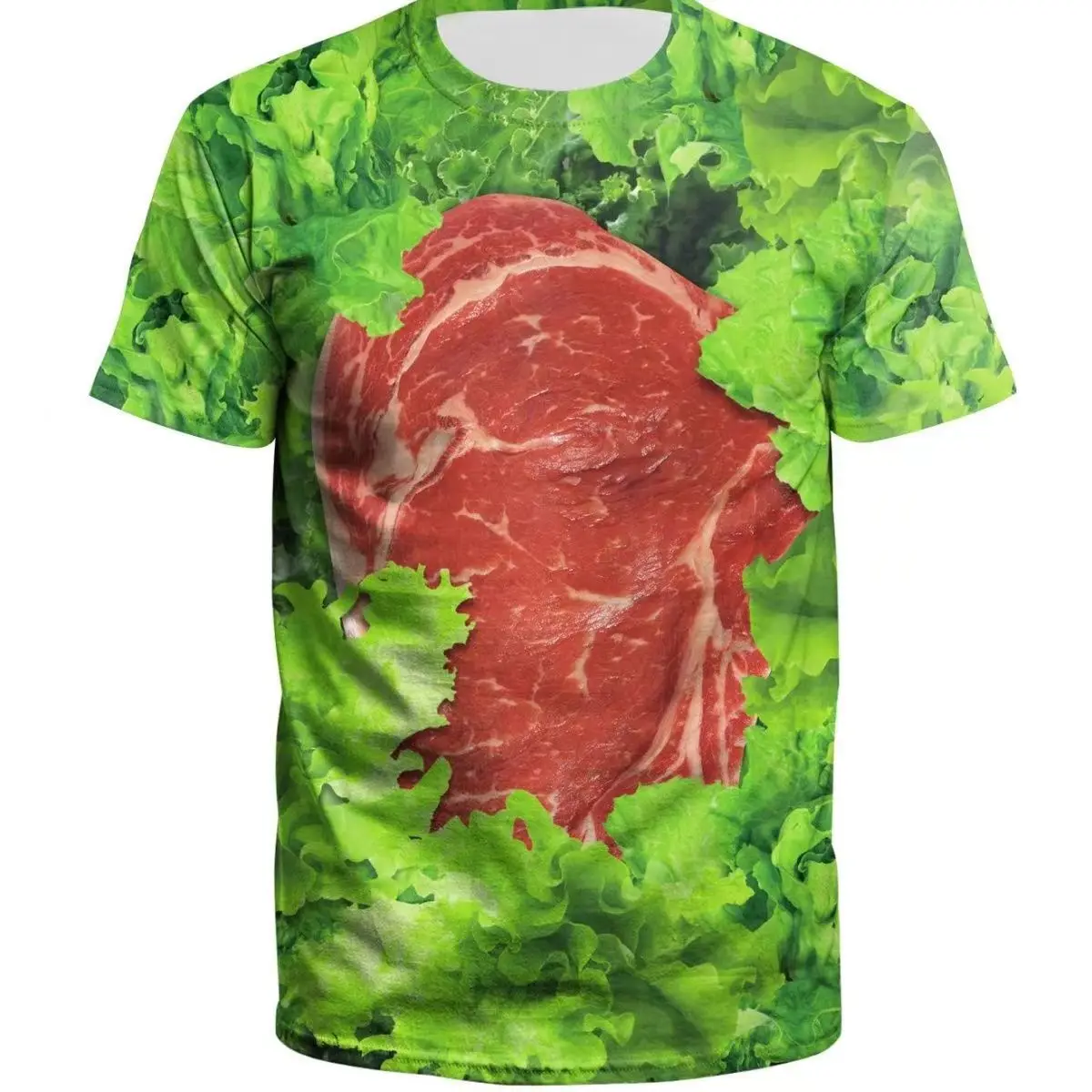 Hot Vegetable Pepper Fruit Pattern 3d Digital Printed T-shirt O Collar Short Sleeve Men's Loose Comfortable Clothing Tide