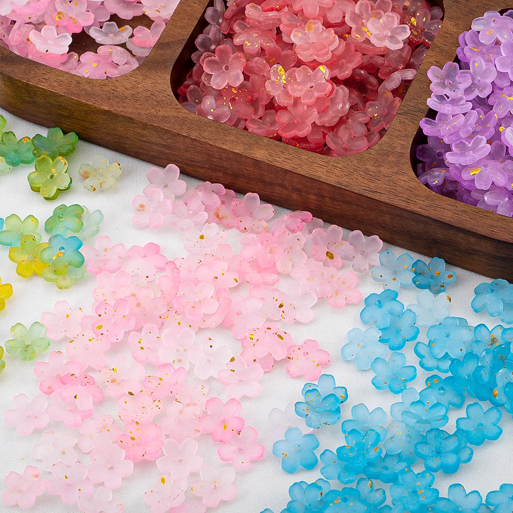 5g Bunte Blumen-Acryl-Abstandshalterperlen, Blumenperlenkappen für DIY-Ohrringe, Halsketten, Schmuckherstellung, Dekoration, Kleidungsperlen – Detail 1
