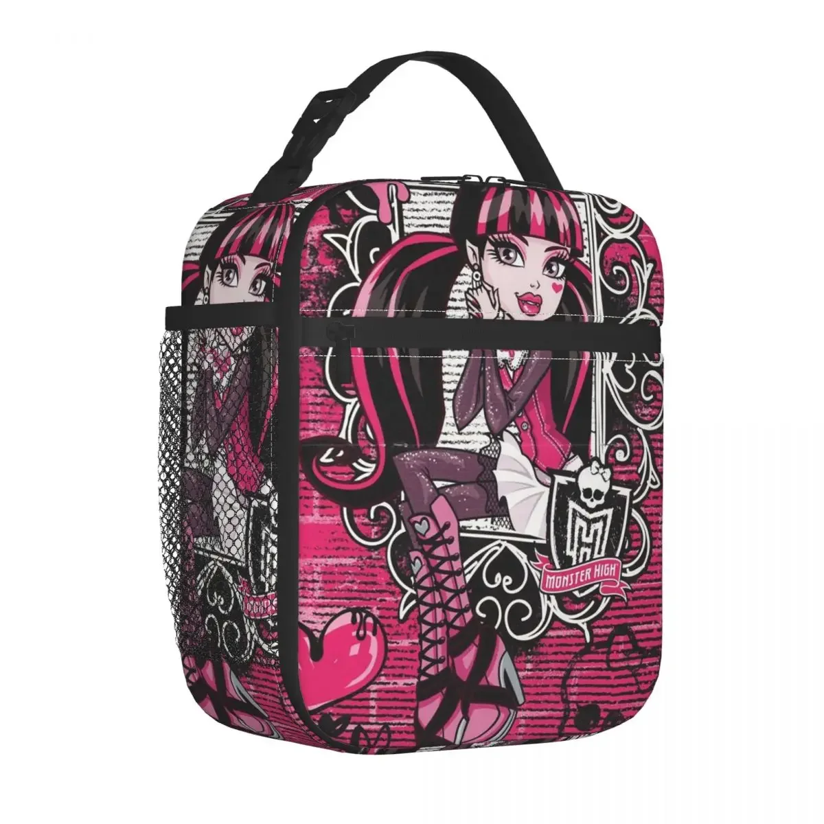 Draculaura Monster High Insulated Lunch Bag Cooler Bag Lunch Container Cartoon  Tote Lunch Box for Men Women School Picnic