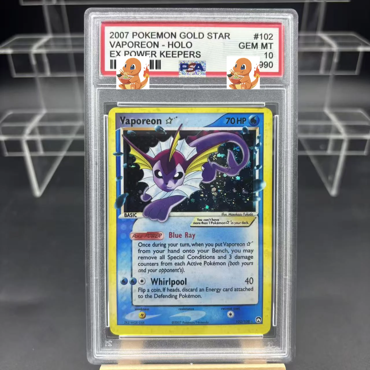 DIY 1개/세트 포켓몬 PTCG PSA 바포리온-홀로 셀프 컨트롤 컬렉션 시그니처 트레이딩 플래시 카드 애니메이션 만화 선물