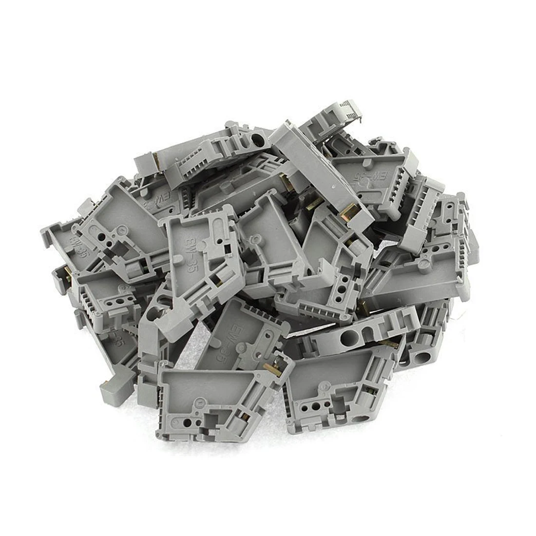 Terminals50Pcs 35mm DIN Rail Terminal Block End Stopper Mounting Clips