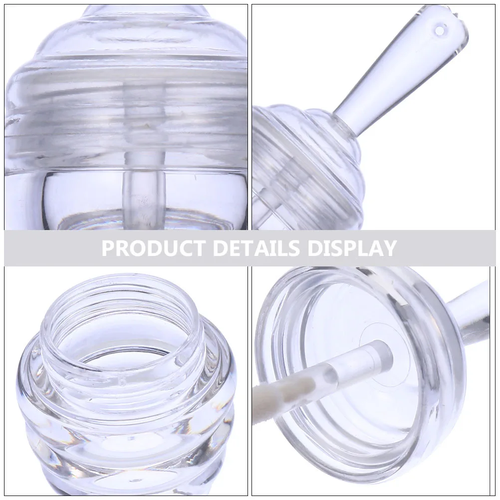 Tube de brillant à lèvres en forme de Pot de miel, bouteille de baume à lèvres transparente, récipient en plastique réutilisable, conteneur cadeau DIY 15 pièces