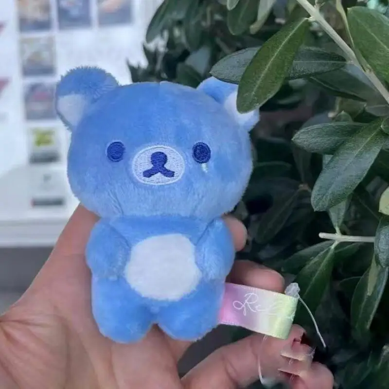 LLavero colgante de muñeca de Anime Rilakkuma de dibujos animados, piezas DIY, muñeco de oso bonito, bolsa de juguete, accesorios, oso de lágrimas azules, regalos de cumpleaños
