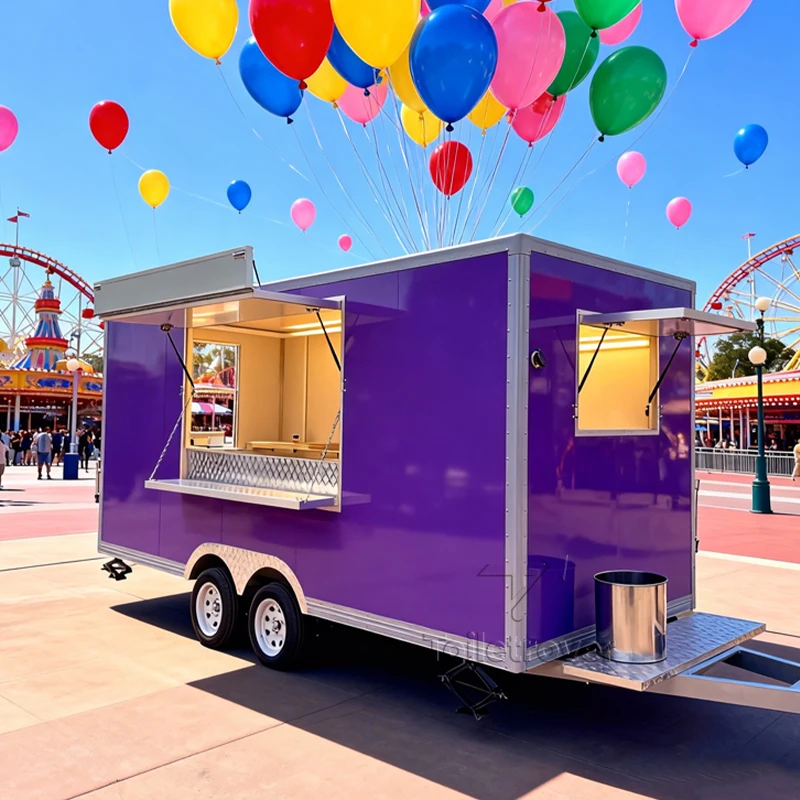 

Custom New Design Food Truck Hot Dog Pizza Doner Kebab Burger Tacos Fried Chicken Trailer Cart to Sell Food