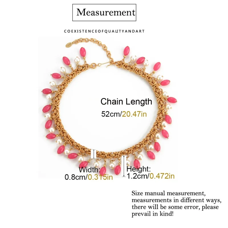 خمر الوردي قلادة المختنق كريستال قصر شرابة اكسسوارات الزفاف اللؤلؤ سحر الفاخرة مصمم مجوهرات سلسلة ذهبية اللون 2025