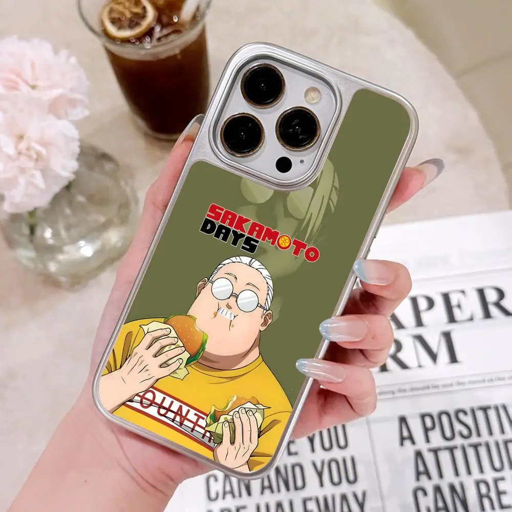 

Чехол для мобильного телефона Sakamoto Taro для iPhone 17, 16, 15, 14, 13, 12, 11 Air Pro Max Plus с серебряным покрытием, красочный чехол, красивые мобильные телефоны