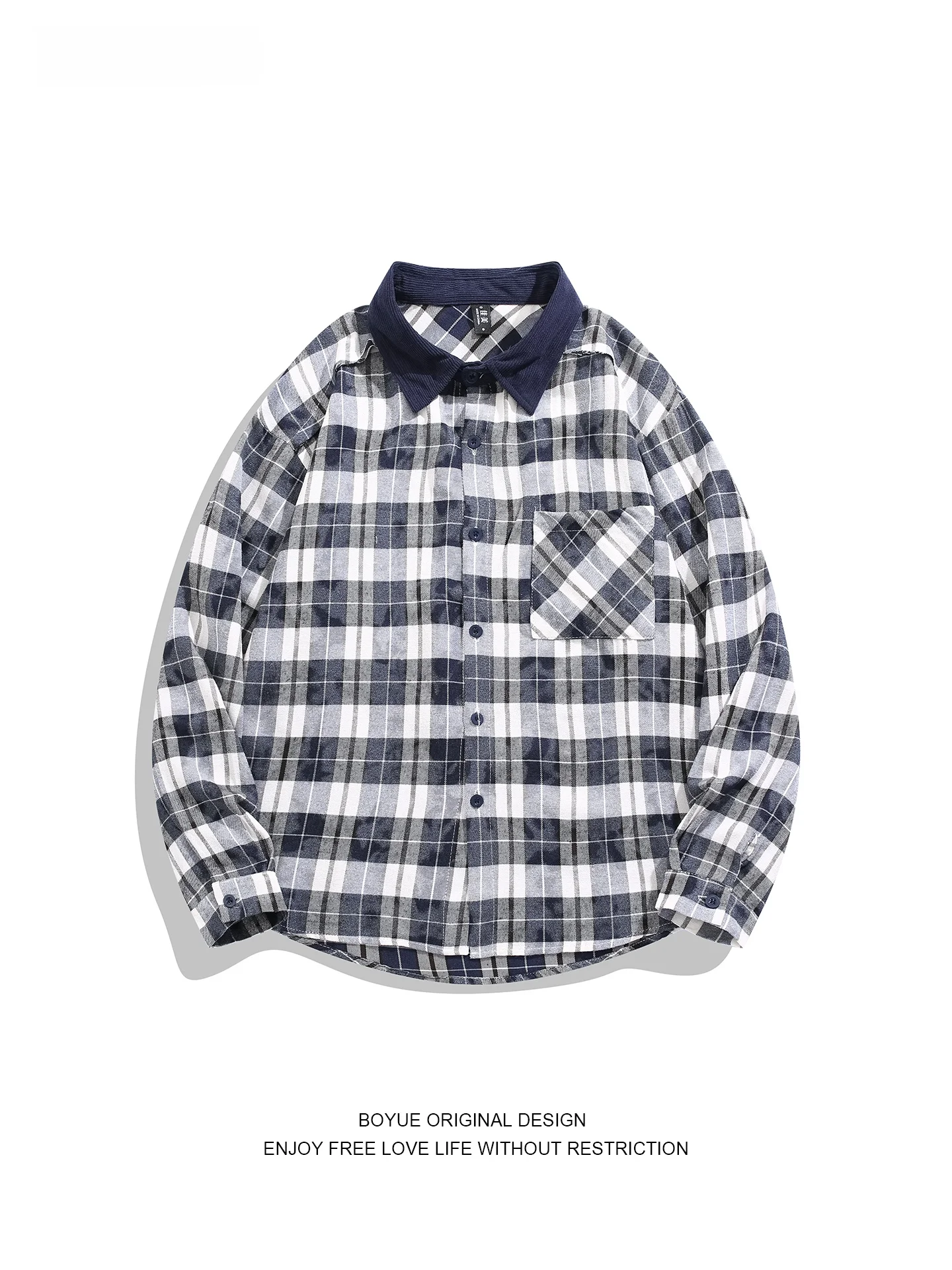 

Boyue Japanese Sle Tie Dye Corduroy Long Sve irt Casual Lazy Artistic Outerwear Men's Loose Fit Youth Faion